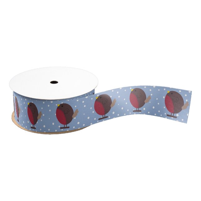 Red Robin Christmas Gift Wrapping  Grosgrain Ribbon (Spool)