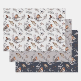 Red Robin Festive Christmas Wrapping Paper Sheet