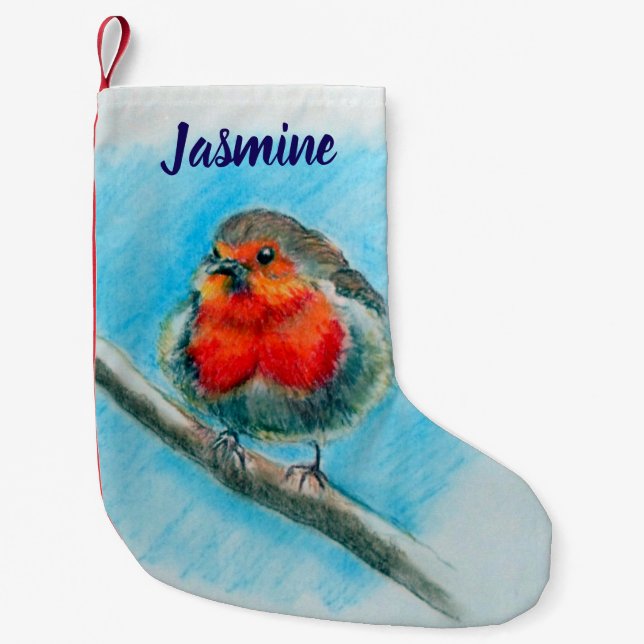 Red Robin Festive Small Christmas Stocking (Front)