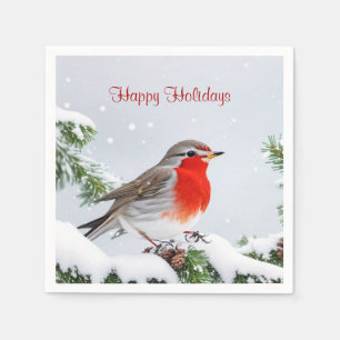 Red Robin Holiday Christmas Paper Napkin