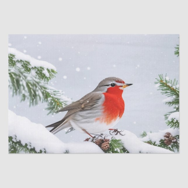 Red Robin Holiday Christmas Tissue Paper (Front)