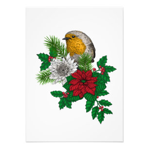 Red robin on Christhmas decoration Photo Print