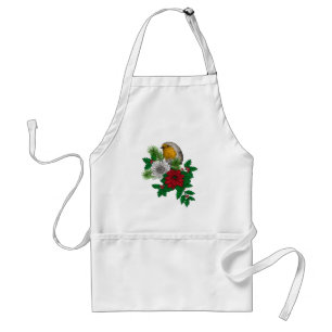 Red robin on Christhmas decoration Standard Apron