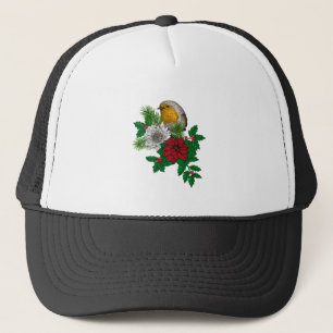 Red robin on Christhmas decoration Trucker Hat