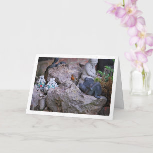 Red Robin On Rockery Card