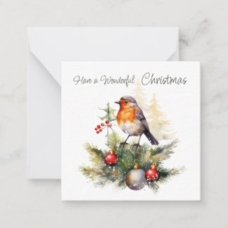 Red Robin Pine Christmas Enclosure Card