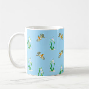 Red Robins and Snowdrops Coffee Mug