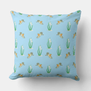 Red Robins and Snowdrops  Cushion