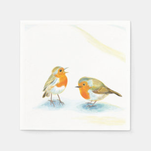 Red robins in the wintertime  napkin