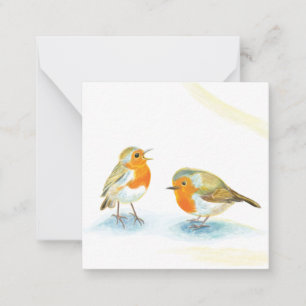 Red Robins in Winter  Card