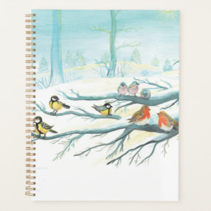 Red Robins & Tit Birds in Winter Forest Planner
