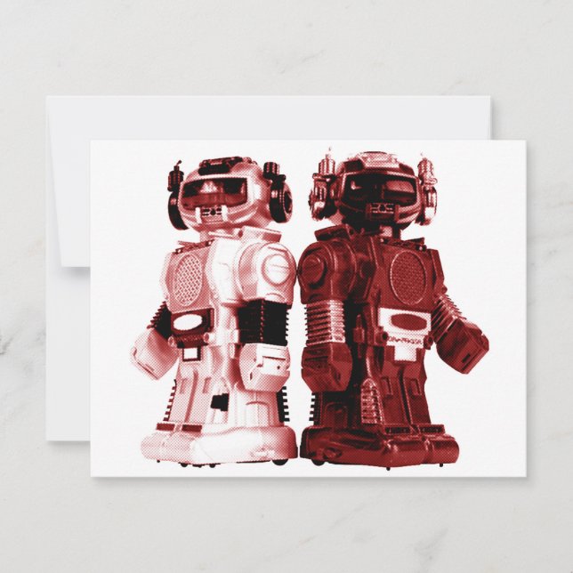 red robots invitation  (Front)