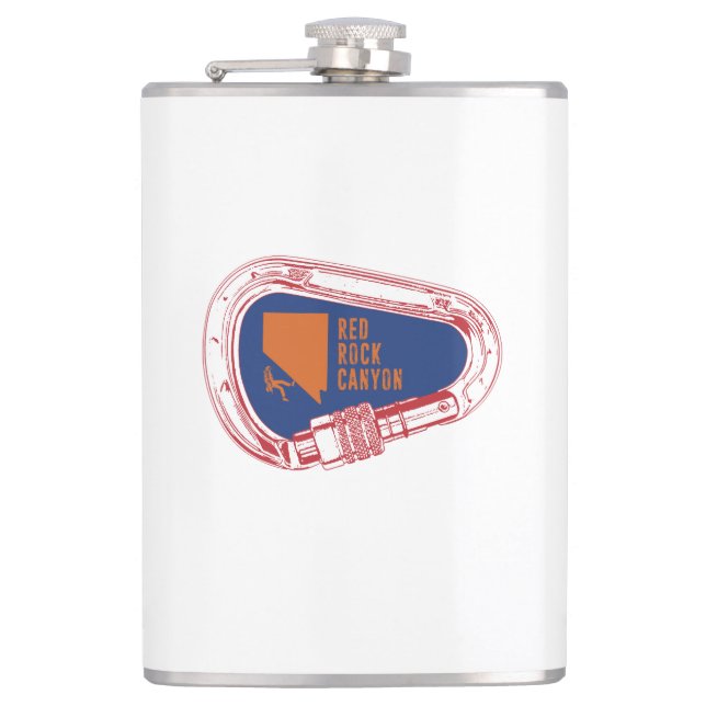 Red Rock Canyon Climbing Carabiner Hip Flask (Front)