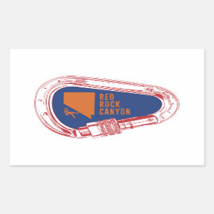 Red Rock Canyon Climbing Carabiner Rectangular Sticker