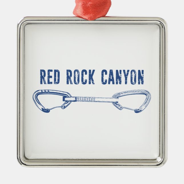 Red Rock Canyon Climbing Quickdraw Metal Tree Decoration (Front)