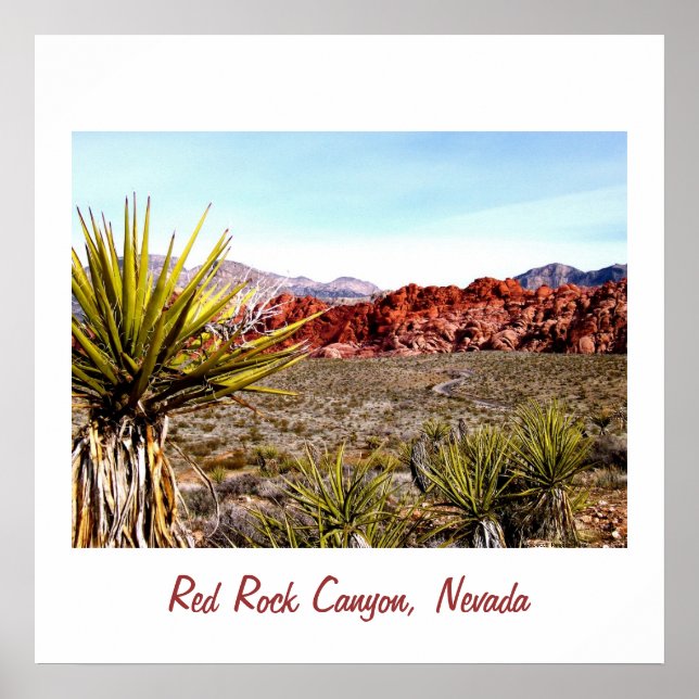 Red Rock Canyon, Las Vegas Desert Scenery Poster (Front)