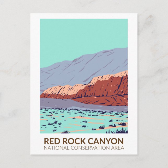 Red Rock Canyon National Conservation Area Vintage Postcard (Front)