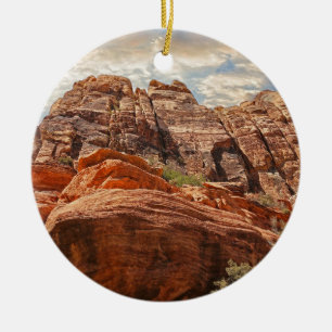 Red Rock Canyon rock formation in Las Vegas Nevada Ceramic Tree Decoration