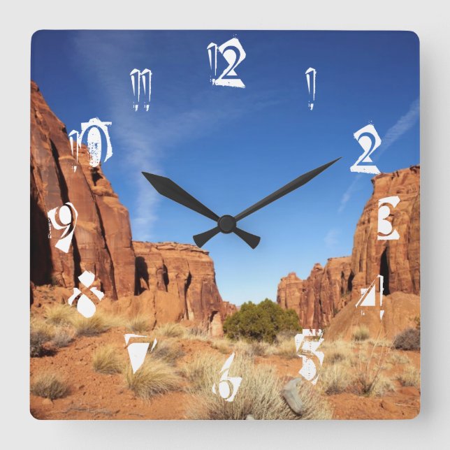 Red Rock Canyon Square Wall Clock (Front)