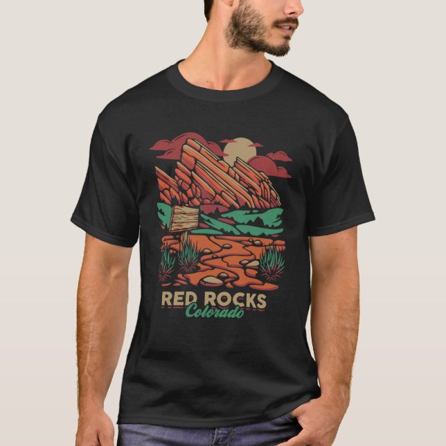 Red Rock Colorado family retro T-Shirt (Front)
