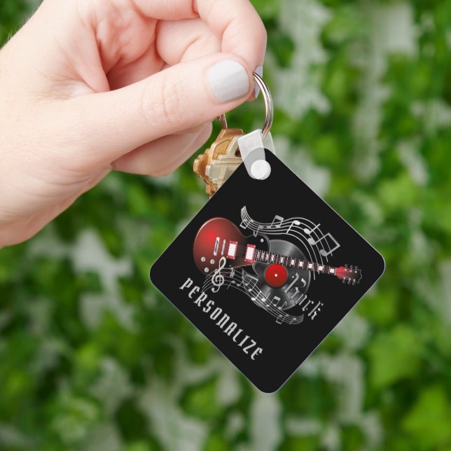Red Rock Guitar Key Ring (Hand)