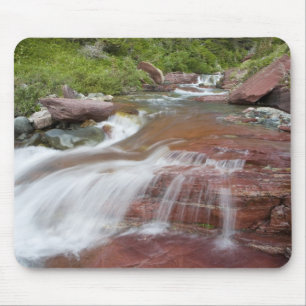 Red rock in Baring Creek in Glacier National Mouse Mat