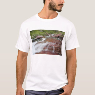 Red rock in Baring Creek in Glacier National T-Shirt