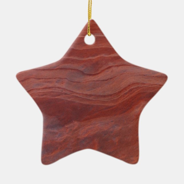 Red Rock Layer Study Ceramic Tree Decoration (Front)
