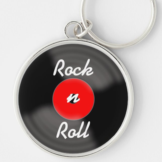 Red Rock N Roll Record Keychain  (Front)