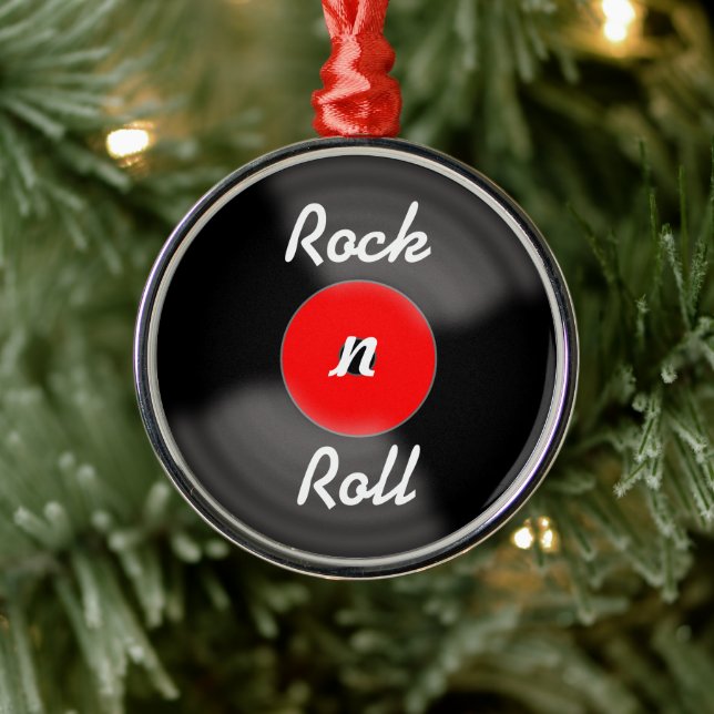 Red Rock N Roll Vinyl Record Ornament  (Tree)