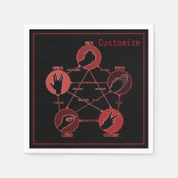 Red Rock Paper Scissors Lizard Spock Napkins
