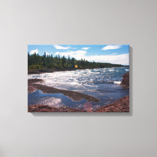 Red Rock Shoreline – Lake Superior, U.P. Canvas Print
