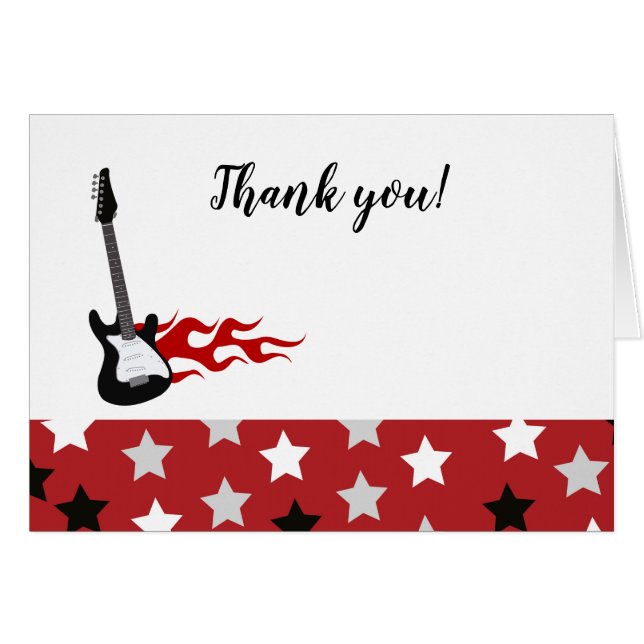 Red Rock Star Folded Thank you Card (Front Horizontal)