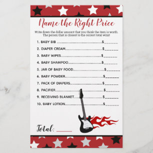 Red Rock Star Rockabye Name the Price Shower Game