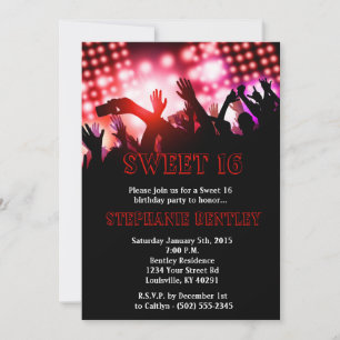 Red Rock Star Sweet 16 Birthday Invitation