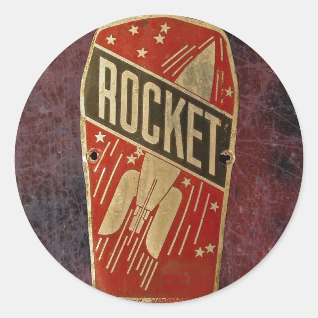 RED ROCKET. CLASSIC ROUND STICKER (Front)