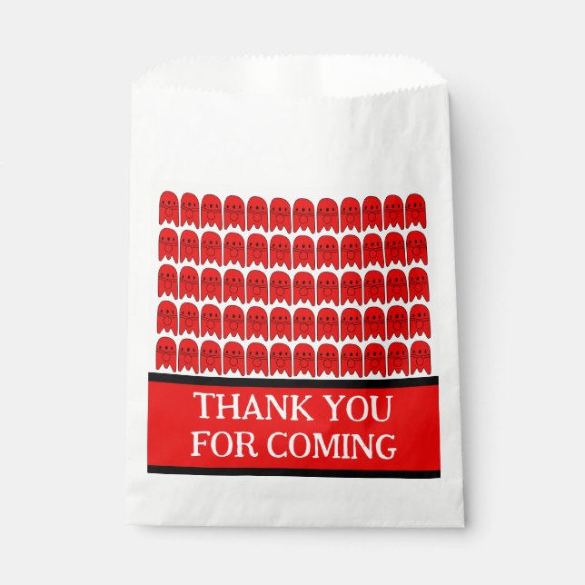Red Rocket Ship Birthday Party  Favour Bags (Front)