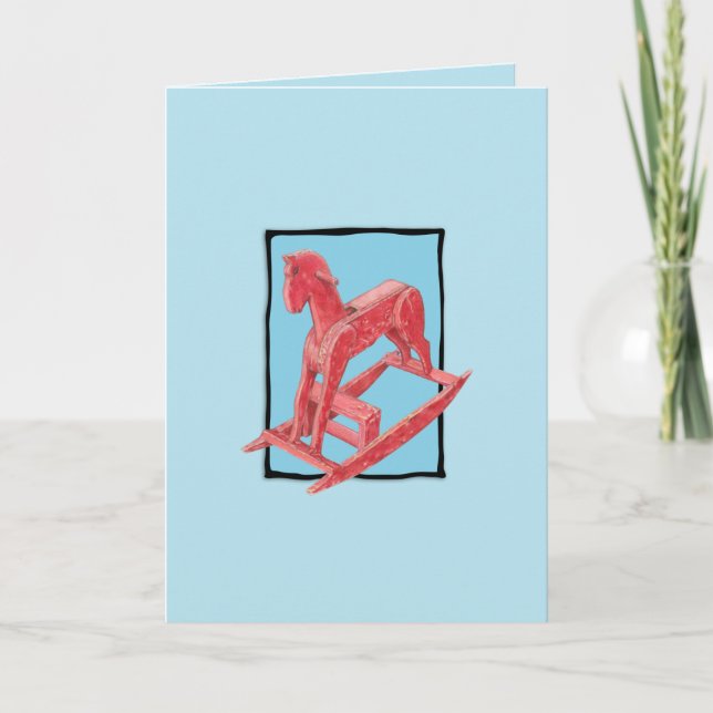 Red Rocking Horse blue Card (Front)