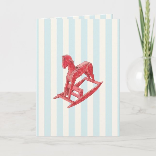 Red Rocking Horse stripes Card (Front)
