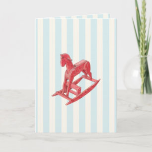 Red Rocking Horse stripes Card