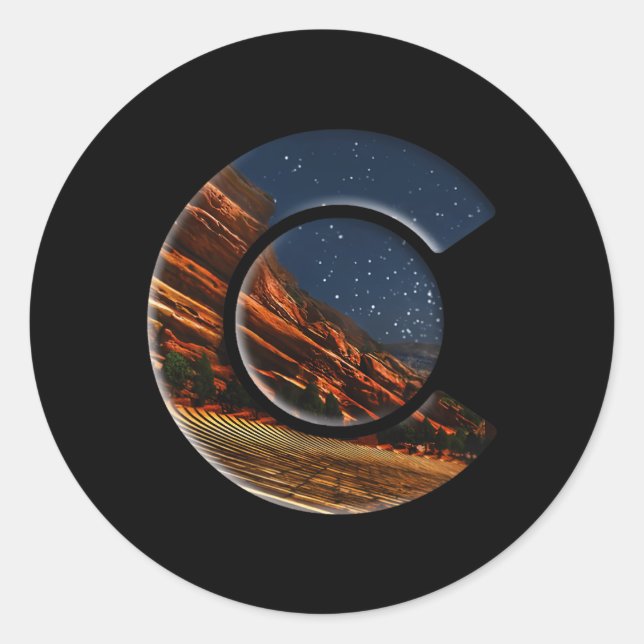 Red Rocks Amphitheatre Classic Round Sticker (Front)