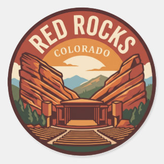 Red Rocks Amphitheatre Colorado Classic Round Sticker
