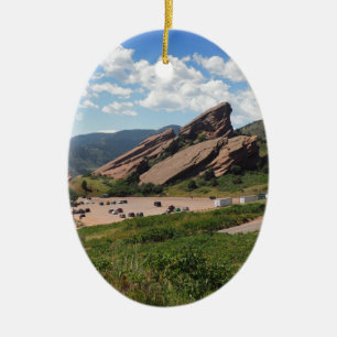 red rocks ampitheatre in Morrison Colorado Ceramic Tree Decoration