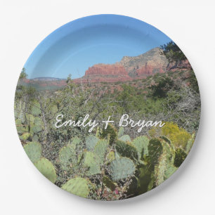 Red Rocks and Cacti I Paper Plate