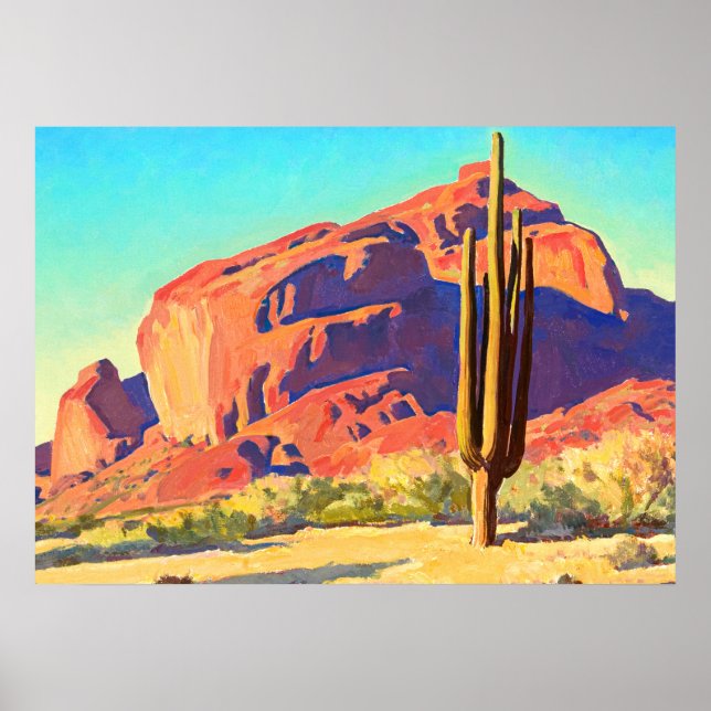 Red Rocks and Cactus, 1945 by Maynard Dixon Poster (Front)
