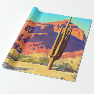 Red Rocks and Cactus, 1945 by Maynard Dixon Wrapping Paper