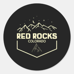 Red Rocks Colorado Epic Moonlight Classic Round Sticker