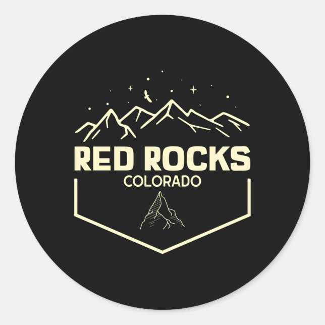 Red Rocks Colorado Epic Moonlight Classic Round Sticker (Front)