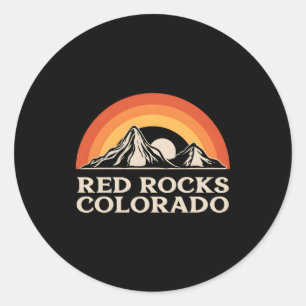 Red Rocks Colorado Mountain Classic Round Sticker