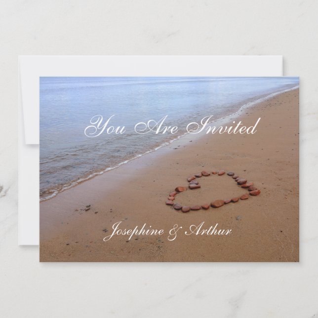 Red Rocks Heart on the Sandy Beach Invitation (Front)